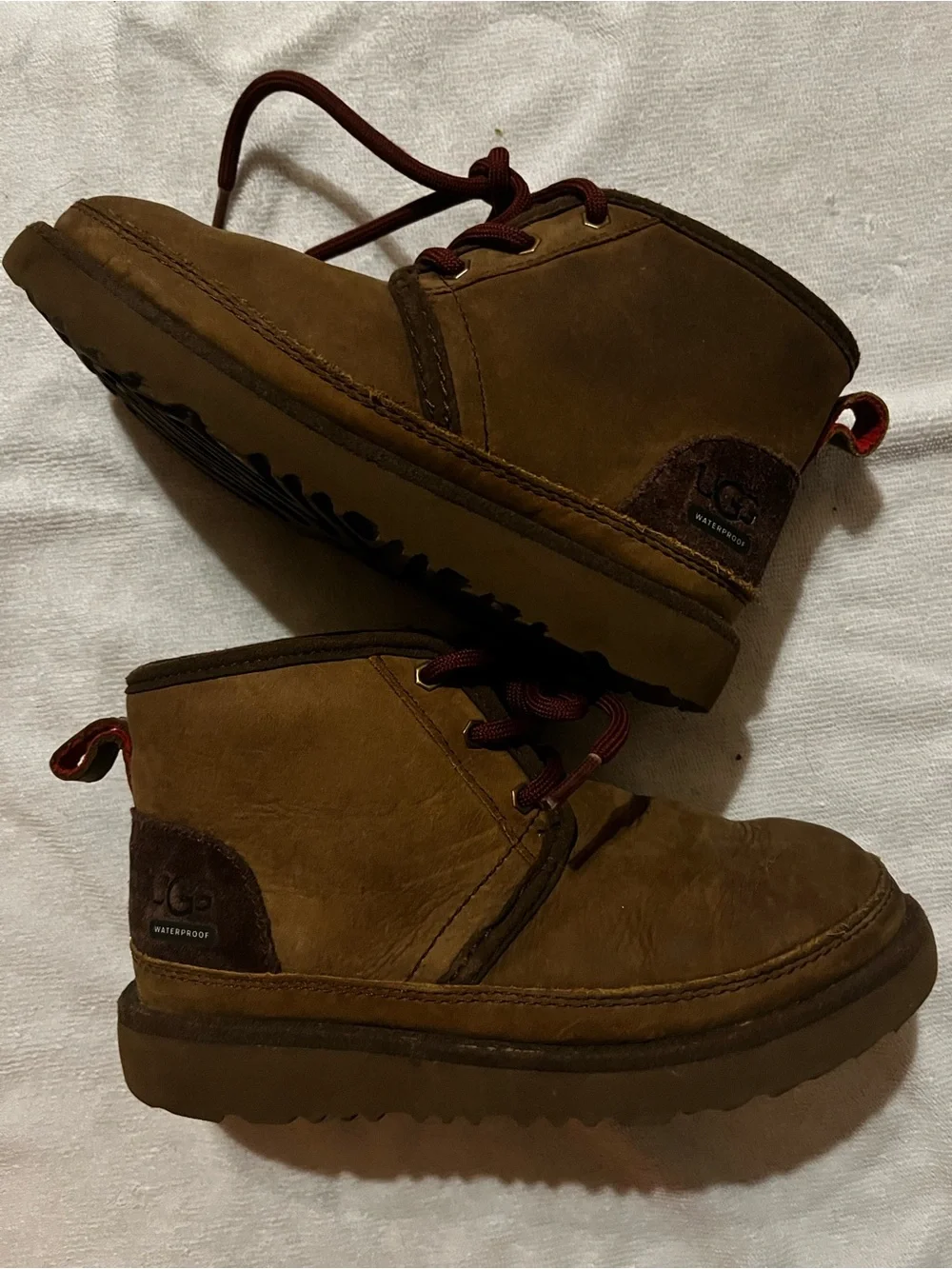 UGG Kids Brown Lace-Up Waterproof Boots